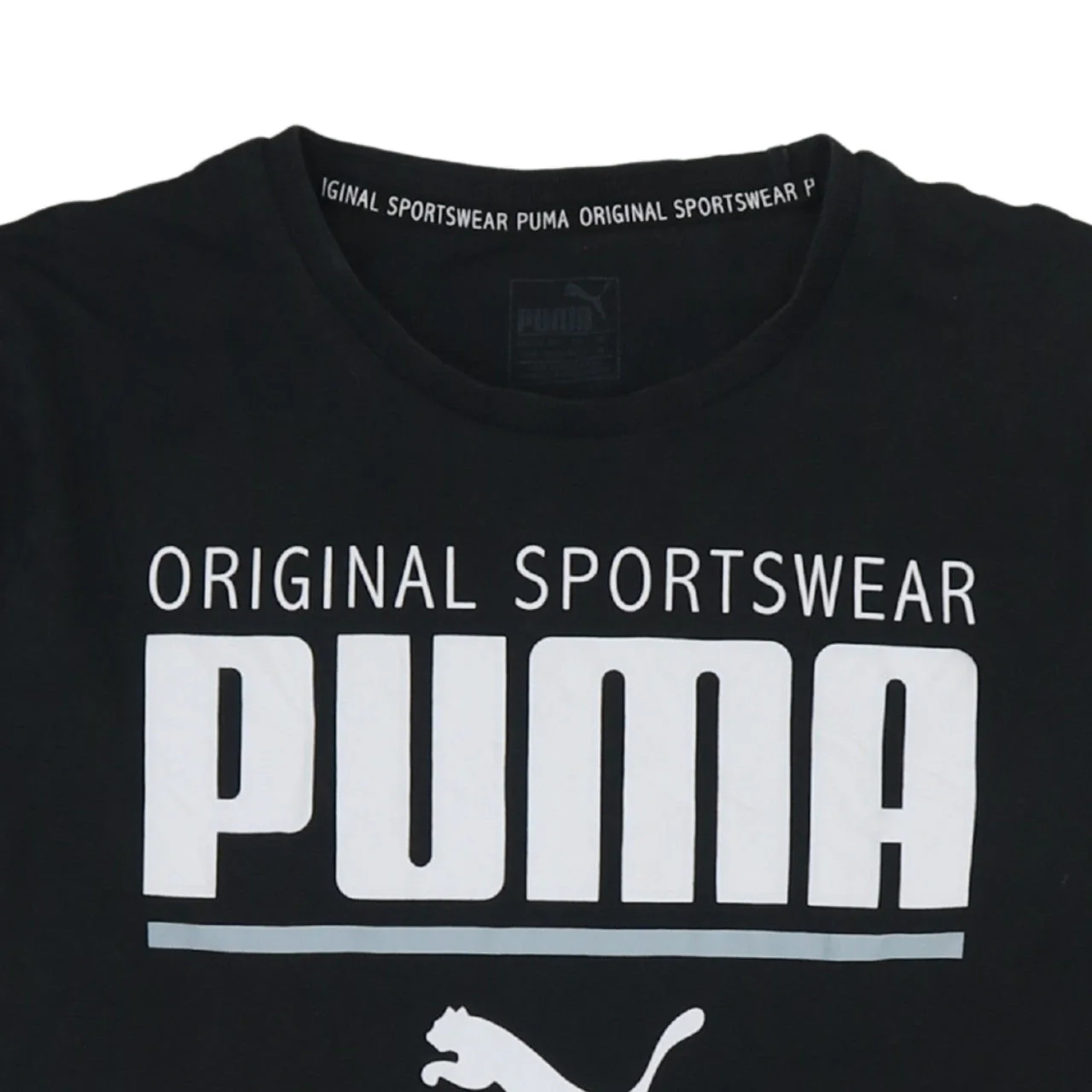 Puma Men's Black Original Sportswear Graphic T-Shirt Size M - Image 6