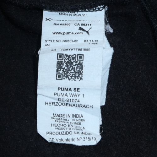Puma Mens Black Pullover Hoodie L Logo Graphic Fleece Sweatshirt - Image 6