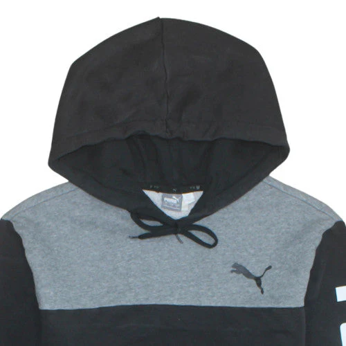 Puma Mens Black Pullover Hoodie L Logo Graphic Fleece Sweatshirt - Image 8