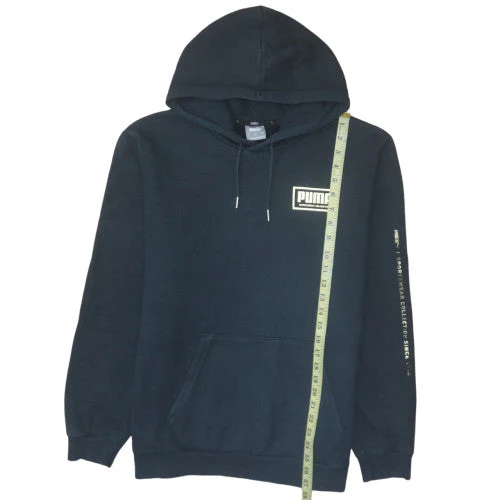 Puma Men's Black Pullover Hoodie L Sports Fleece Sweatshirt - Image 2