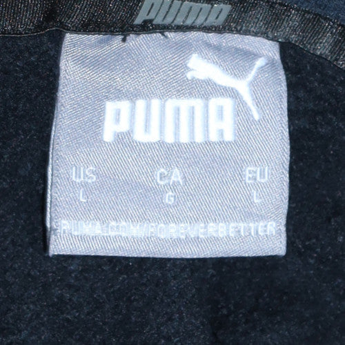 Puma Men's Black Pullover Hoodie L Sports Fleece Sweatshirt - Image 5