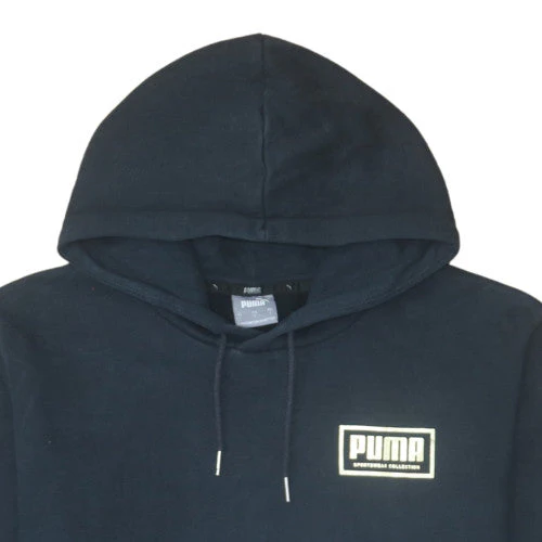 Puma Men's Black Pullover Hoodie L Sports Fleece Sweatshirt - Image 7