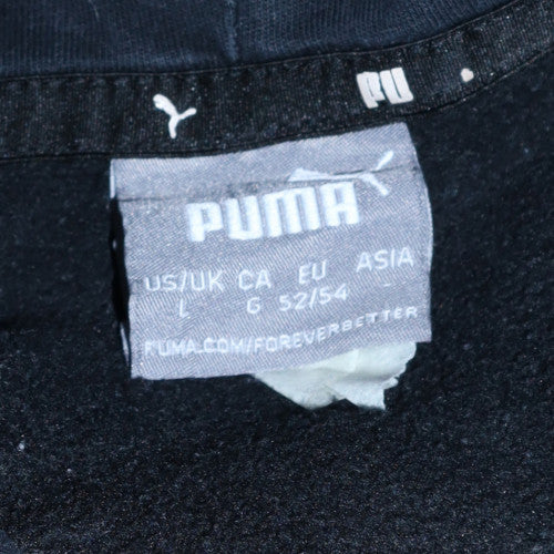 Puma Men's Black Pullover Hoodie Large Logo Sweatshirt - Image 5