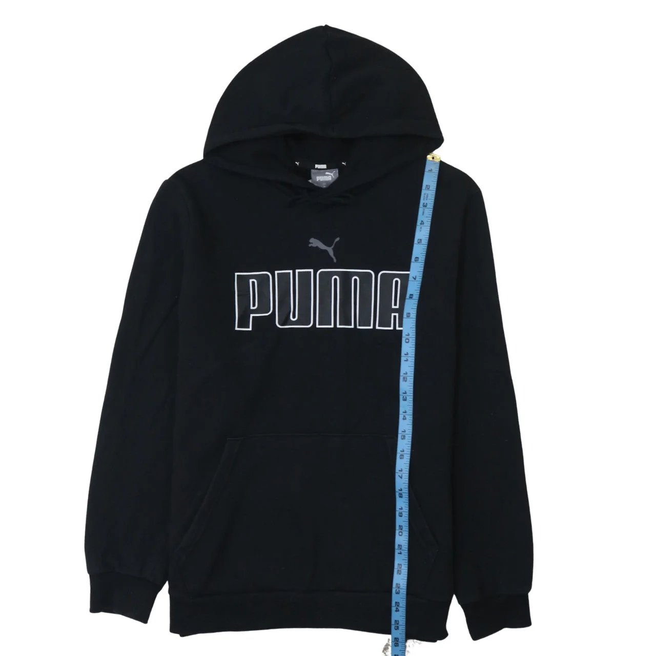 Puma Men's Black Pullover Hoodie M Graphic Logo Fleece Sweatshirt - Image 3