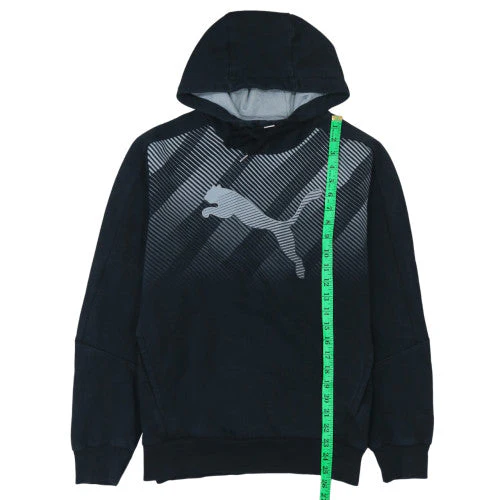 Puma Mens Black Pullover Hoodie M Graphic Logo Sportswear - Image 3