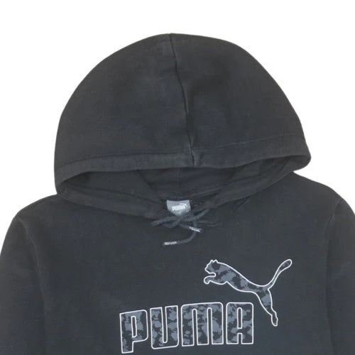 Puma Men's Black Pullover Hoodie M Regular Fit Fleece Sweatshirt - Image 7