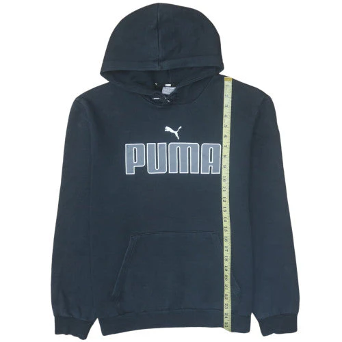 Puma Men's Black Pullover Hoodie Size L Graphic Fleece Sweatshirt - Image 2