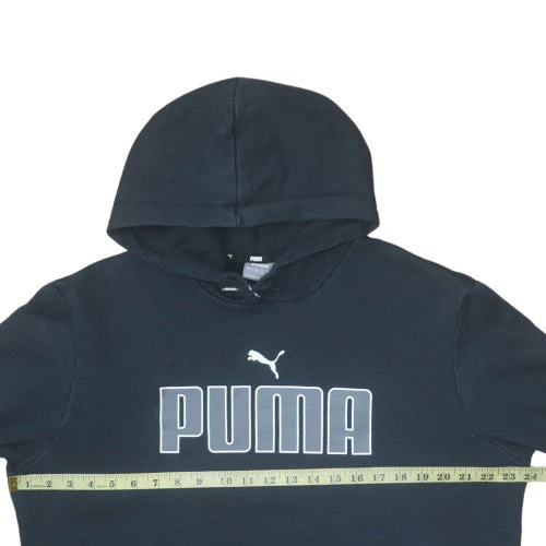 Puma Men's Black Pullover Hoodie Size L Graphic Fleece Sweatshirt - Image 3