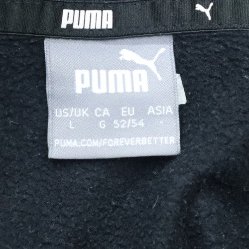 Puma Men's Black Pullover Hoodie Size L Graphic Fleece Sweatshirt - Image 7