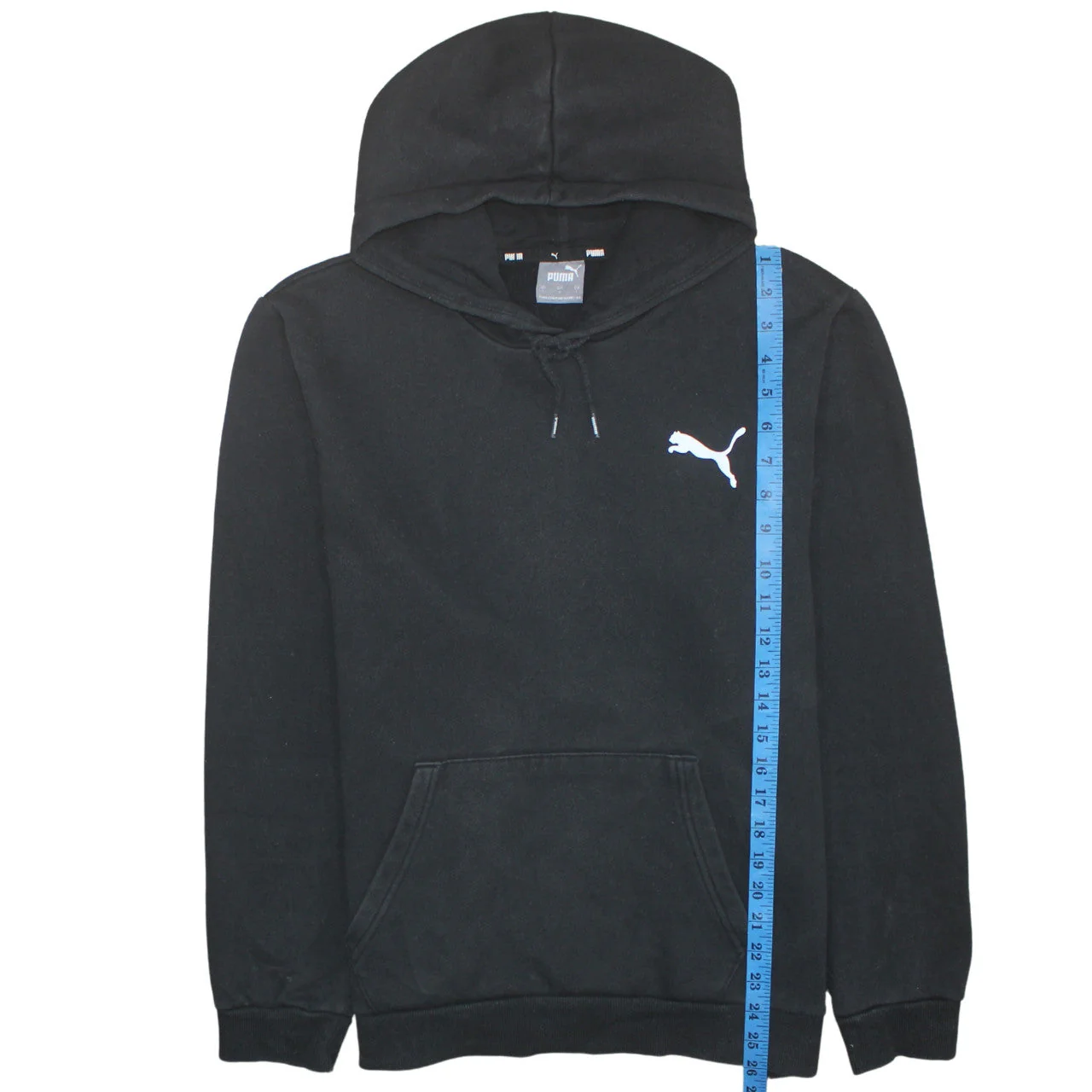 Puma Men's Black Pullover Hoodie Size L Sports Fleece Sweatshirt - Image 3