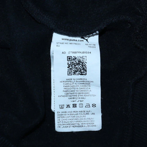 Puma Mens Black Pullover Hoodie Size S Hooded Fleece Sweatshirt - Image 6