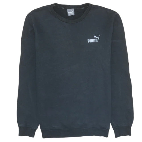 Puma Men's Black Pullover Sweatshirt M Crew Neck Fleece Sportswear