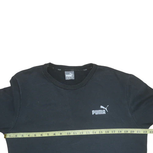 Puma Men's Black Pullover Sweatshirt M Crew Neck Fleece Sportswear - Image 2