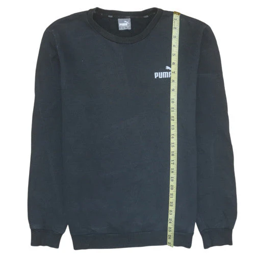 Puma Men's Black Pullover Sweatshirt M Crew Neck Fleece Sportswear - Image 3