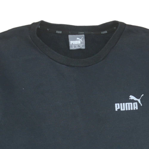 Puma Men's Black Pullover Sweatshirt M Crew Neck Fleece Sportswear - Image 8