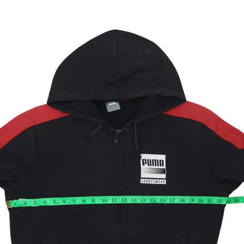 Puma Men's Black Red Full Zip Hoodie Size M Sportswear Hooded Sweatshirt - Image 2