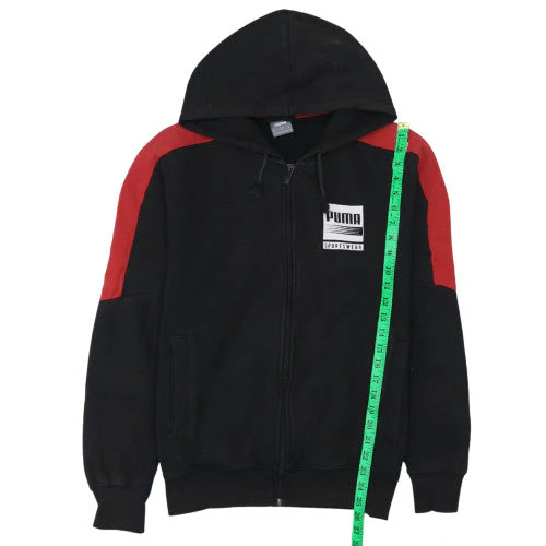 Puma Men's Black Red Full Zip Hoodie Size M Sportswear Hooded Sweatshirt - Image 3