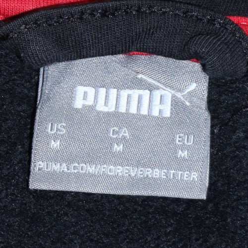 Puma Men's Black Red Full Zip Hoodie Size M Sportswear Hooded Sweatshirt - Image 5