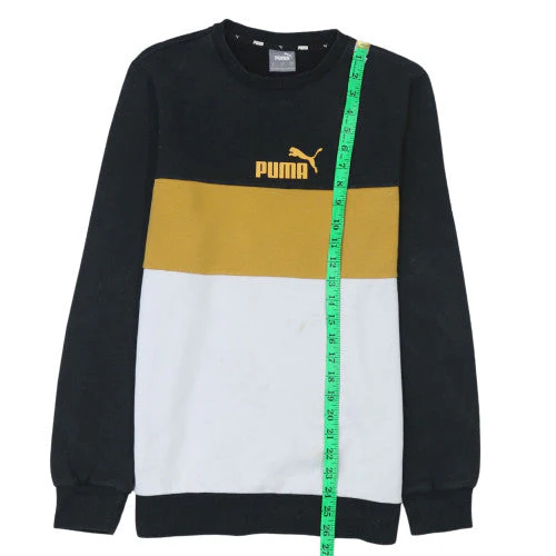 Puma Mens Black Small Colour Block Pullover Sweatshirt - Image 2