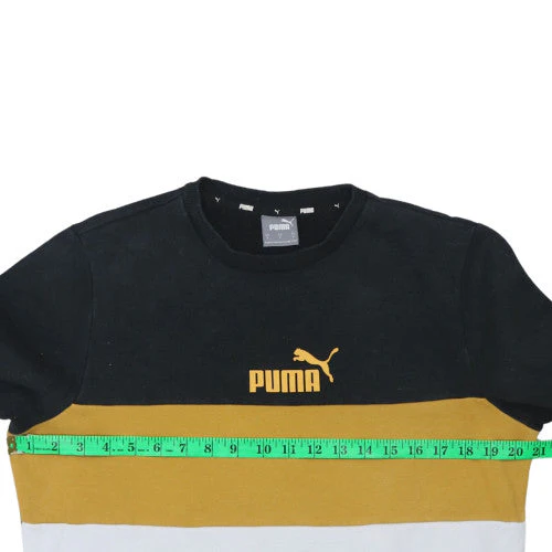 Puma Mens Black Small Colour Block Pullover Sweatshirt - Image 3