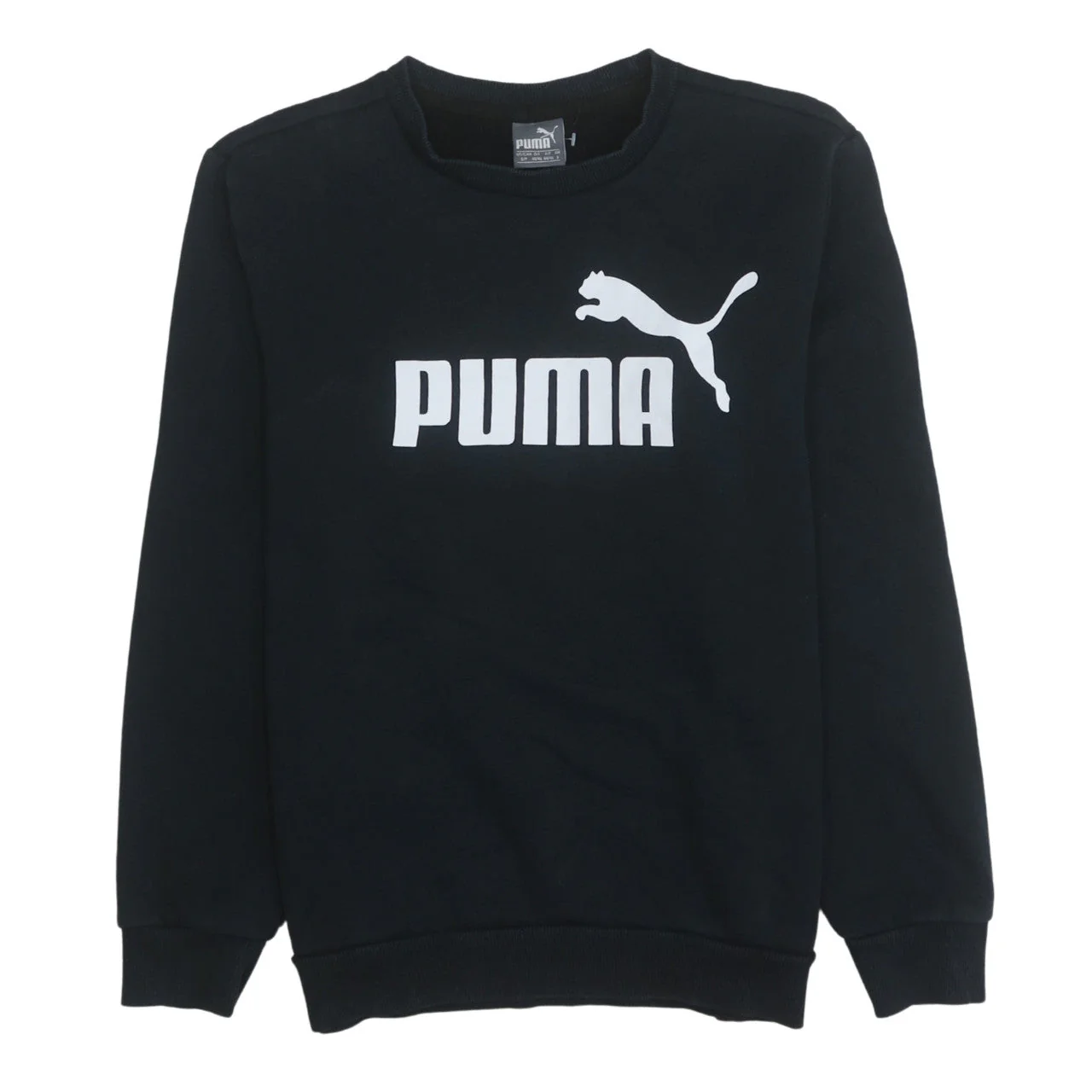 Puma Men's Black Small Crew Neck Pullover Sweatshirt