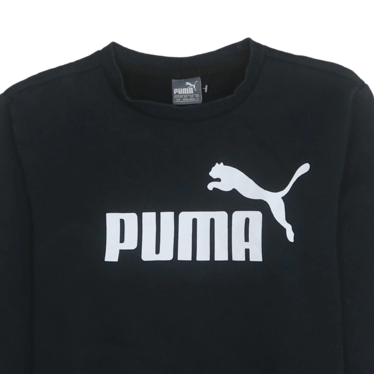 Puma Men's Black Small Crew Neck Pullover Sweatshirt - Image 4