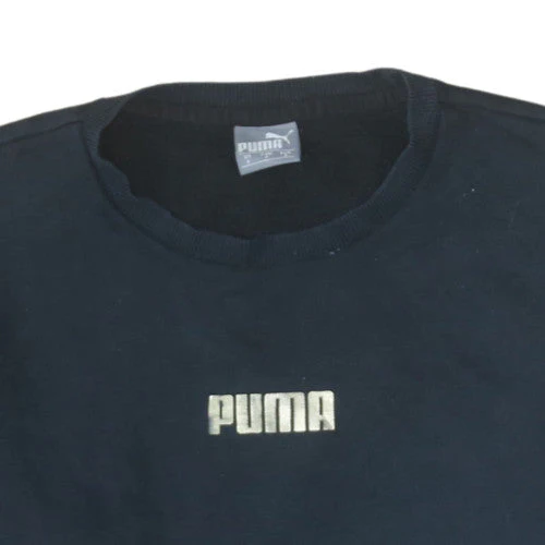 Puma Mens Black Small Crew Neck Pullover Sweatshirt Logo Classic - Image 7