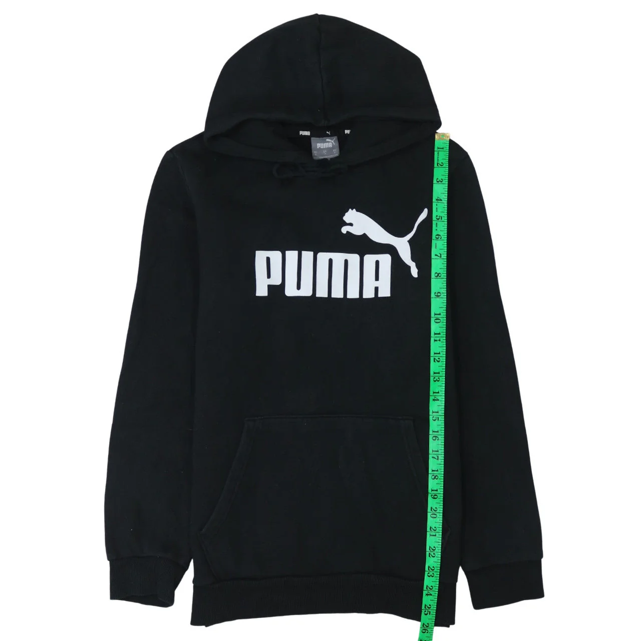 Puma Men's Black Small Pullover Hoodie Fleece Sweatshirt - Image 2