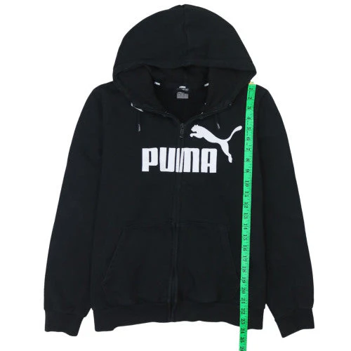 Puma Men's Black XL Full Zip Hoodie with Logo and Pockets - Image 2