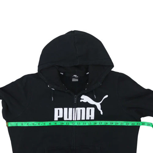 Puma Men's Black XL Full Zip Hoodie with Logo and Pockets - Image 3