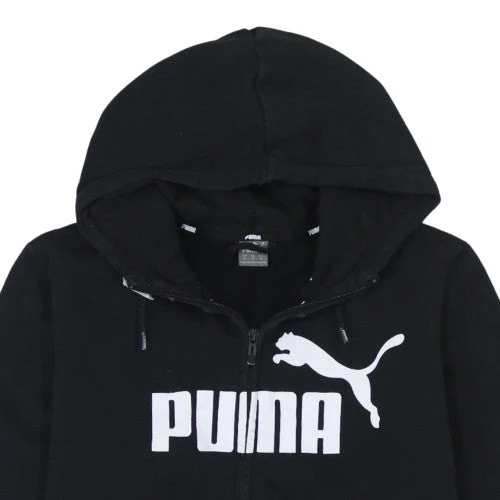 Puma Men's Black XL Full Zip Hoodie with Logo and Pockets - Image 7
