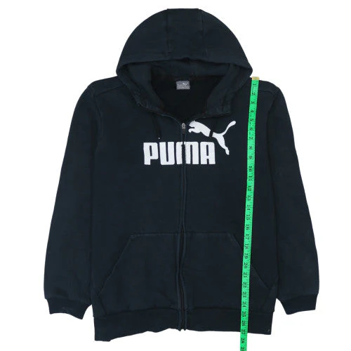 Puma Men's Black XL Full Zip Hoodie with Logo Graphic - Image 3