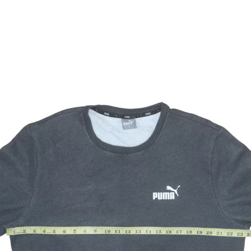 Puma Mens Black XL Pullover Crew Neck Fleece Sweatshirt - Image 3