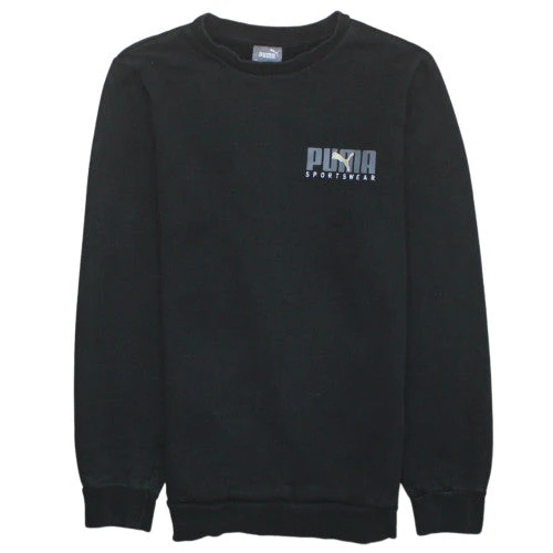 Puma Mens Black XS Regular Fit Crew Neck Fleece Sweatshirt