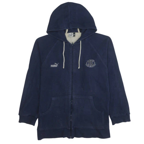 Puma Men's Blue 2XL Full Zip Hoodie Sports Cotton Sweatshirt