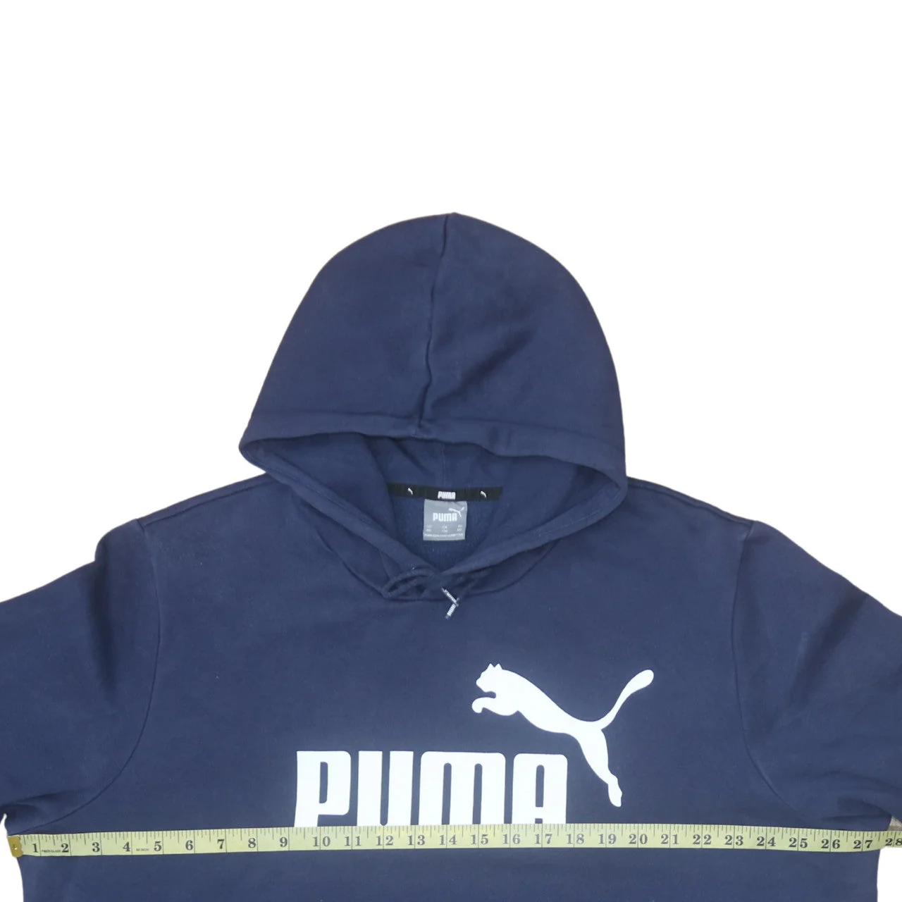 Puma Mens Blue 2XL Pullover Hoodie Graphic Logo Fleece Sweatshirt - Image 2