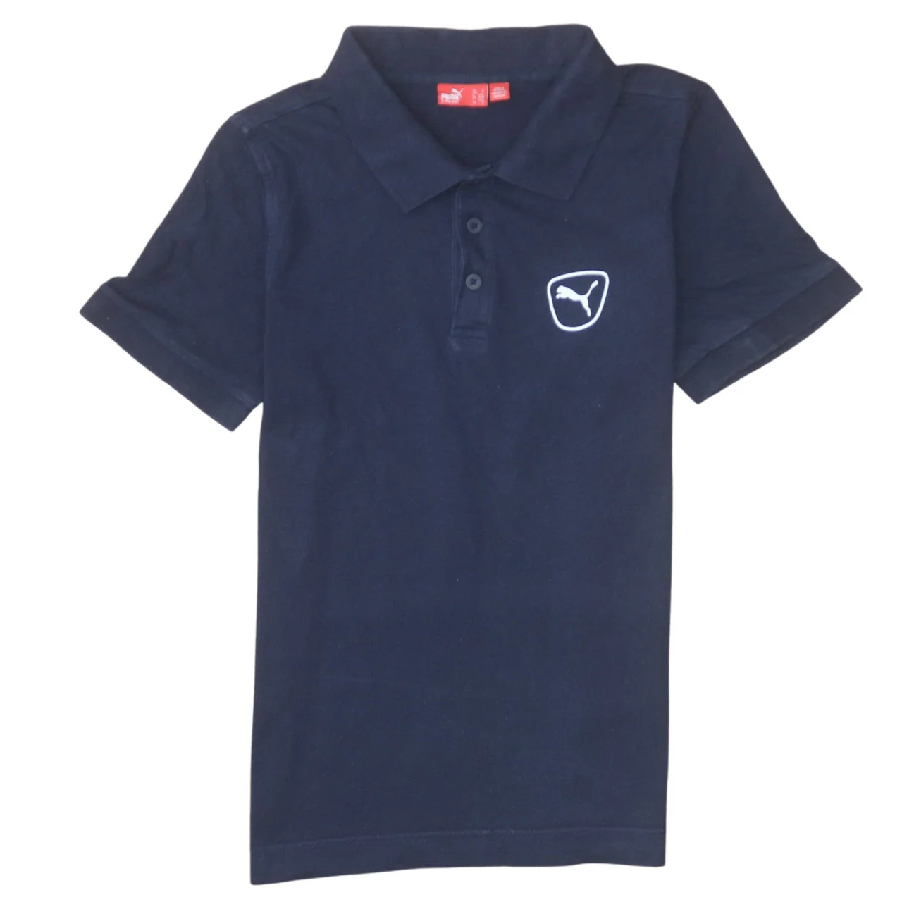 Puma Men's Blue Cotton Short Sleeve Polo Shirt Size S