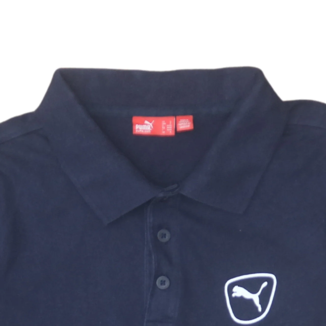 Puma Men's Blue Cotton Short Sleeve Polo Shirt Size S - Image 8