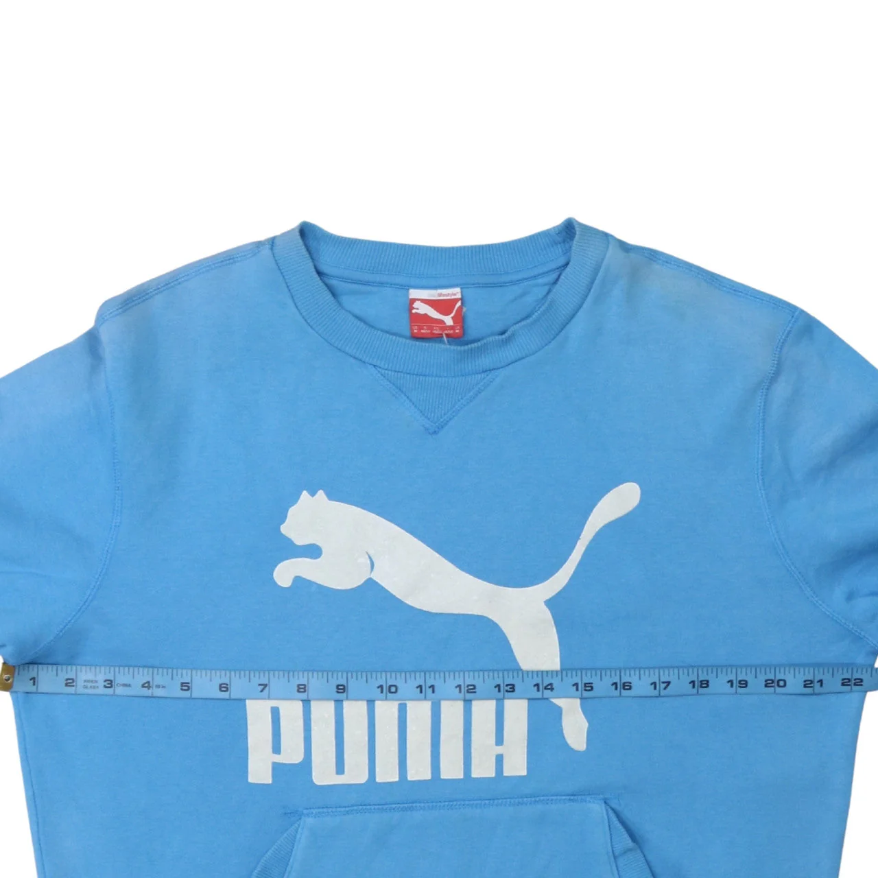 Puma Men's Blue Crew Neck Logo Pullover Sweatshirt M - Image 3