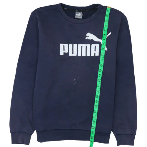 Puma Men's Blue Crew Neck Logo Pullover Sweatshirt Size M - Image 2