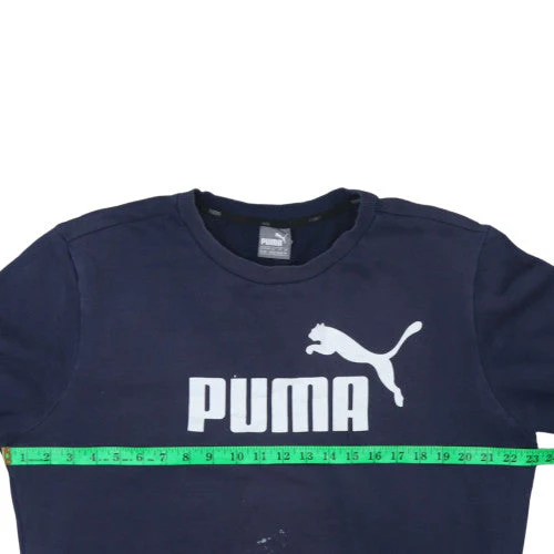 Puma Men's Blue Crew Neck Logo Pullover Sweatshirt Size M - Image 3