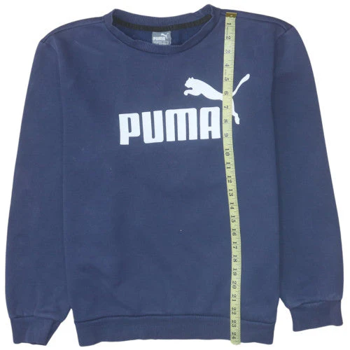 Puma Mens Blue Crew Neck Pullover Sweatshirt M Regular Fit - Image 2