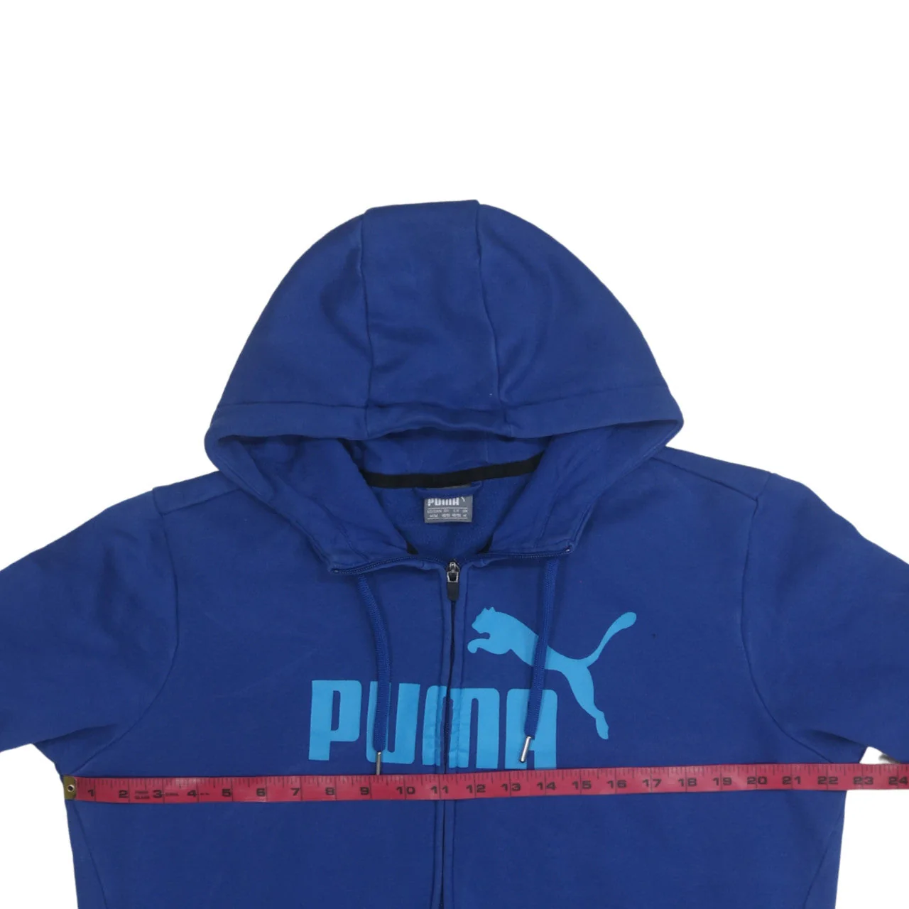 Puma Men's Blue Full Zip Hoodie M Sports Fleece Sweatshirt - Image 2