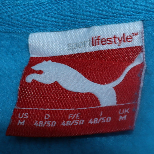 Puma Mens Blue Full Zip Hoodie Size M Graphic Print Fleece - Image 4