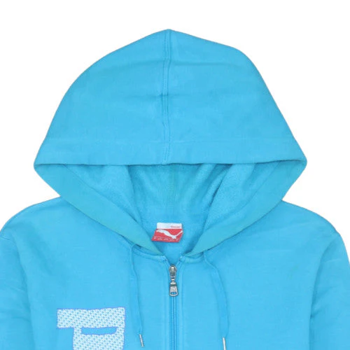 Puma Mens Blue Full Zip Hoodie Size M Graphic Print Fleece - Image 6