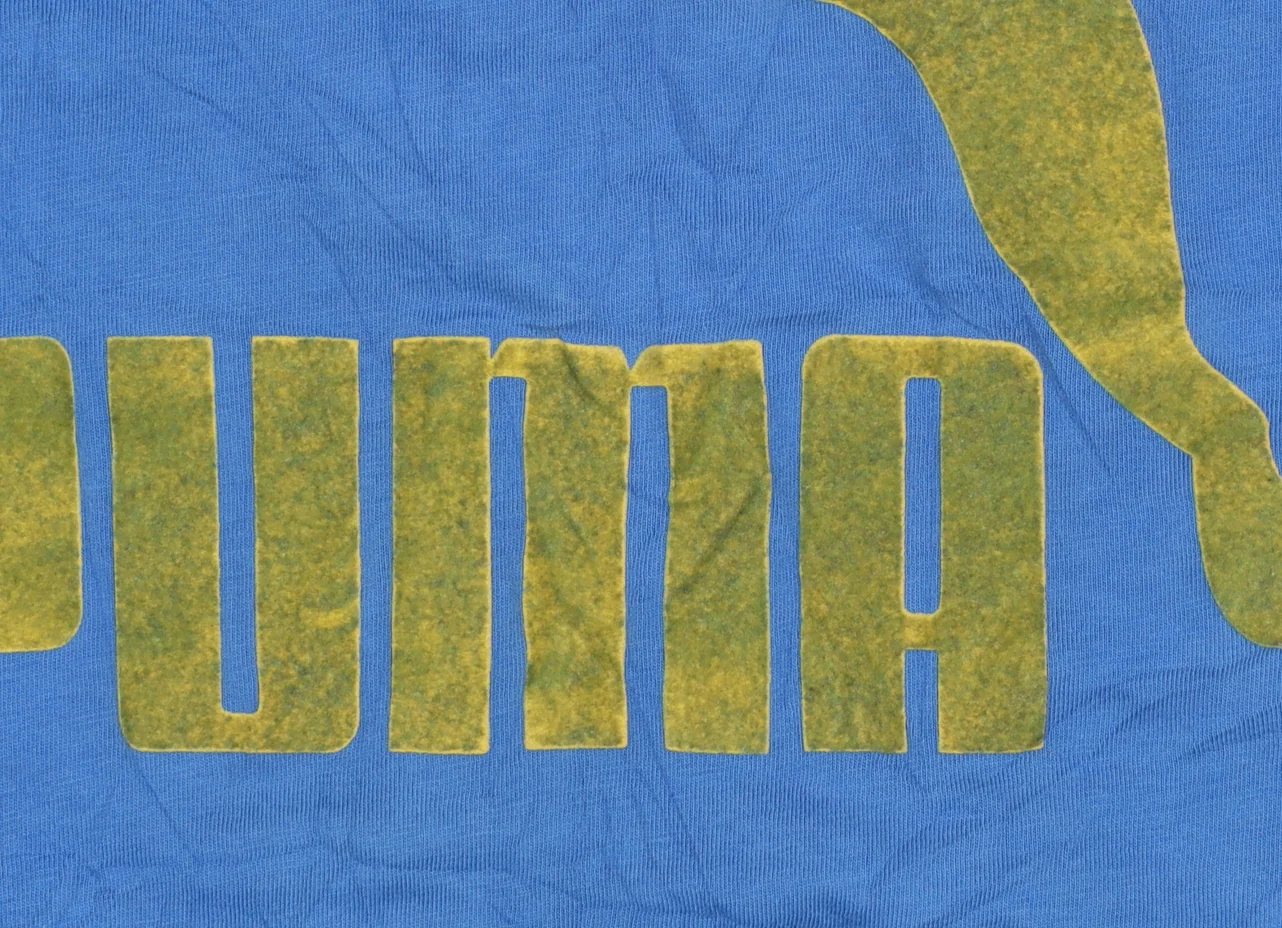 Puma Men's Blue Graphic Logo Crew Neck Cotton T-Shirt Size M - Image 5
