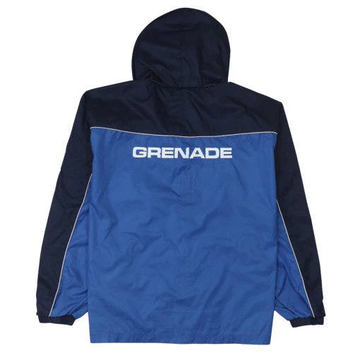 Puma Men's Blue Hooded Windbreaker Jacket Size M - Image 4