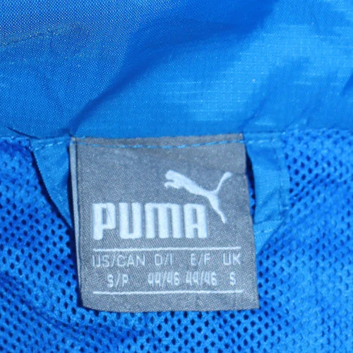 Puma Men's Blue Hooded Windbreaker Jacket Size S - Image 5