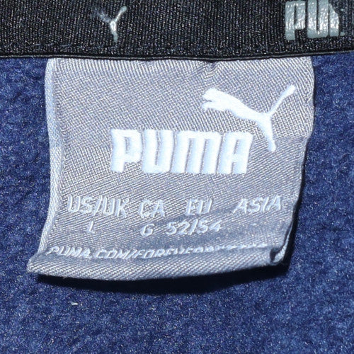 Puma Men's Blue Pullover Hoodie L Lightweight Fleece Sportswear - Image 5