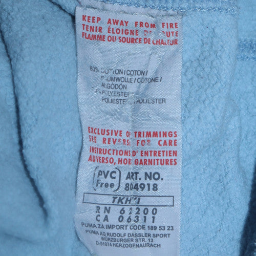 Puma Men's Blue Pullover Hoodie L Logo Fleece Sportswear - Image 6